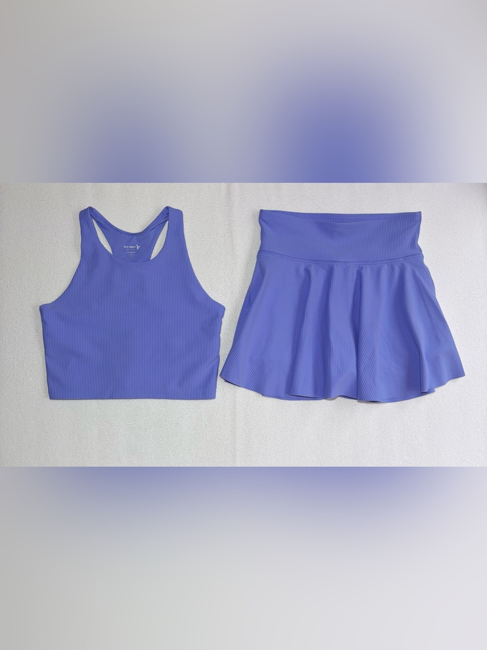 Old Navy Girls PowerSoft Ribbed Skort Tank Set L 10-12 Periwinkle          B132